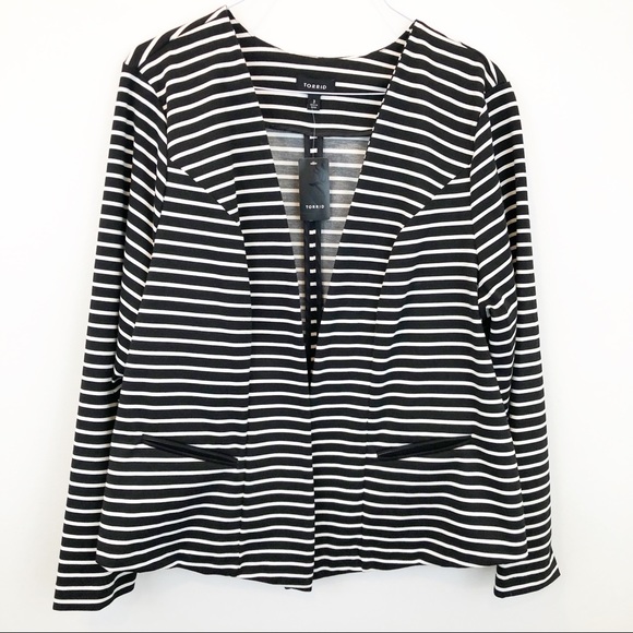torrid Jackets & Blazers - Torrid Striped Open Front Ponte Blazer NWT